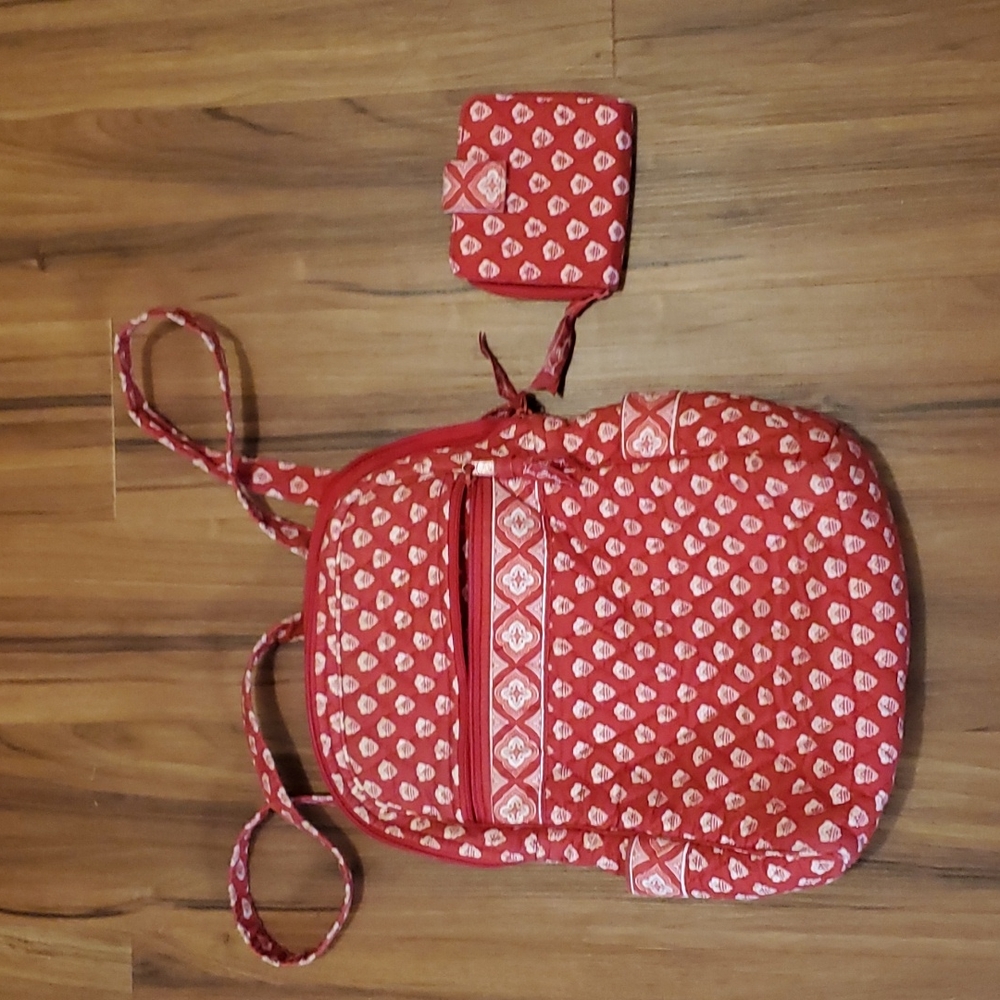 Vera bradley backpack with wallet